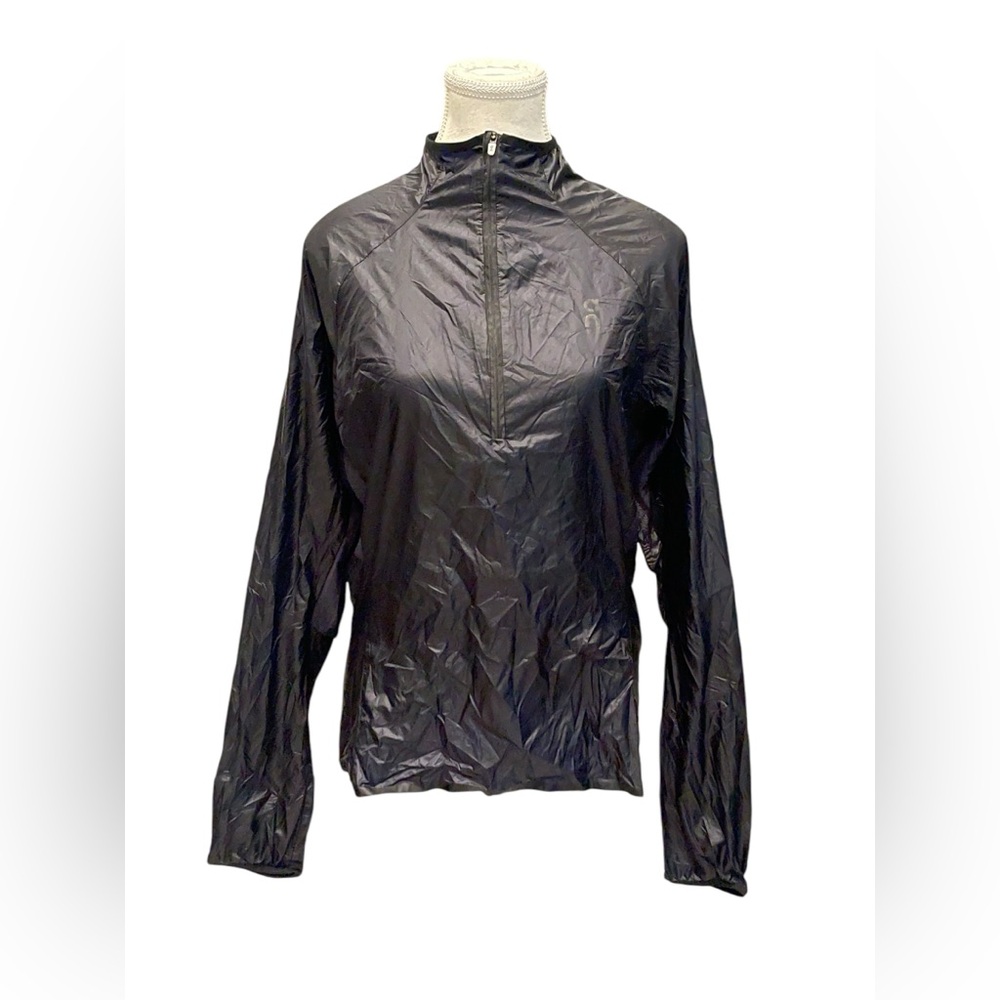 Womens On Cloud Running Insulator Full Zip Windrbreaker Jacket Black Grey Sz M